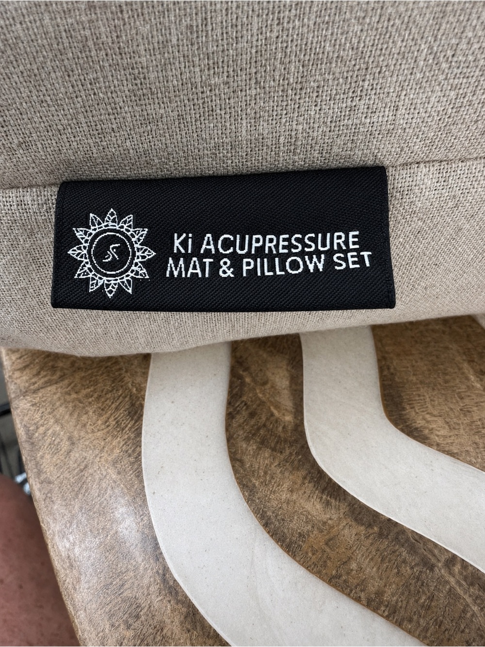 ProsourceFit Ki Acupressure Mat + Neck Pillow & Carry Bag Natural Linen